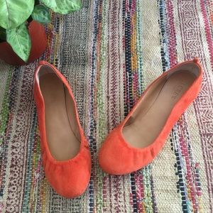 J. Crew suede ballerina flats